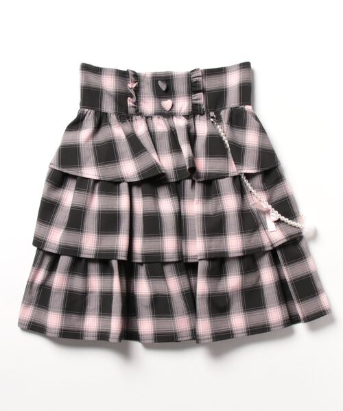 Ank Rouge（アンクルージュ）の「パールチェーンティアードスカート（スカート・レディース・ピンク/A/ブラック・M）」の6枚目の写真