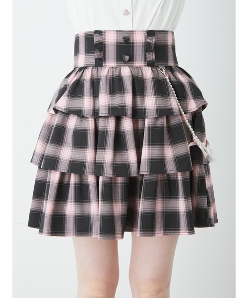 Ank Rouge（アンクルージュ）の「パールチェーンティアードスカート（スカート・レディース・ピンク/A/ブラック・M）」の16枚目の写真