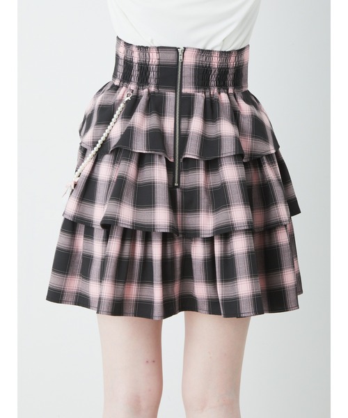 Ank Rouge（アンクルージュ）の「パールチェーンティアードスカート（スカート・レディース・ピンク/A/ブラック・M）」の13枚目の写真