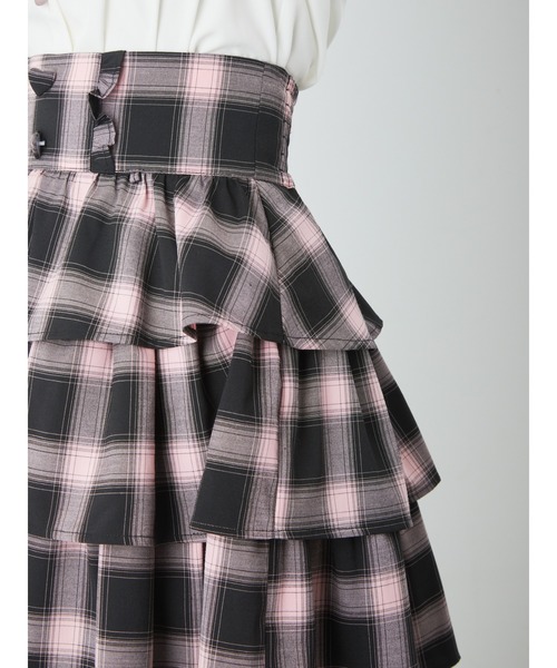 Ank Rouge（アンクルージュ）の「パールチェーンティアードスカート（スカート・レディース・ピンク/A/ブラック・M）」の11枚目の写真