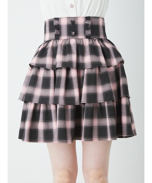 Ank Rouge（アンクルージュ）の「パールチェーンティアードスカート（スカート・レディース・ピンク/A/ブラック・M）」の10枚目の写真