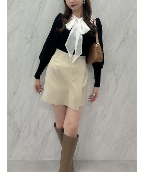 dazzlin（ダズリン）の「シアーボウタイニットトップス（ニット