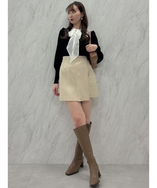 dazzlin（ダズリン）の「シアーボウタイニットトップス（ニット/セーター・レディース・ブラック/オフホワイト/グレー・FREE）」の8枚目の写真