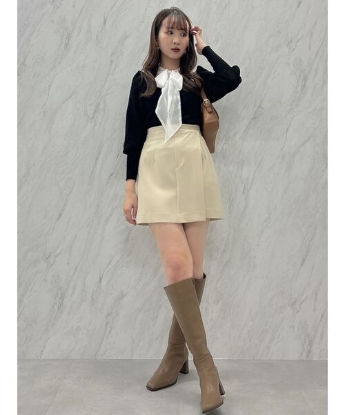 dazzlin（ダズリン）の「シアーボウタイニットトップス（ニット/セーター・レディース・ブラック/オフホワイト/グレー・FREE）」の11枚目の写真