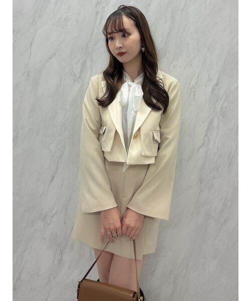 dazzlin（ダズリン）の「シアーボウタイニットトップス（ニット/セーター・レディース・ブラック/オフホワイト/グレー・FREE）」の12枚目の写真