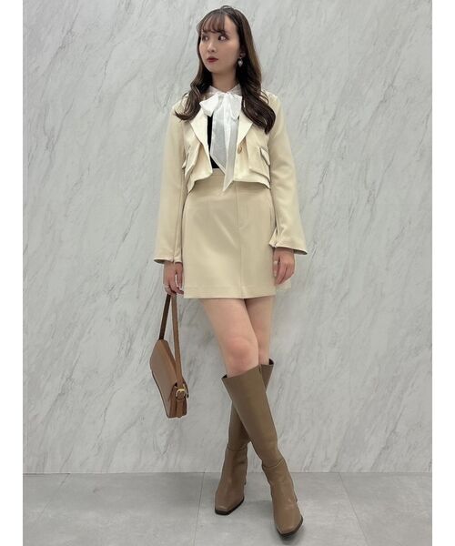 dazzlin（ダズリン）の「シアーボウタイニットトップス（ニット/セーター・レディース・ブラック/オフホワイト/グレー・FREE）」の14枚目の写真