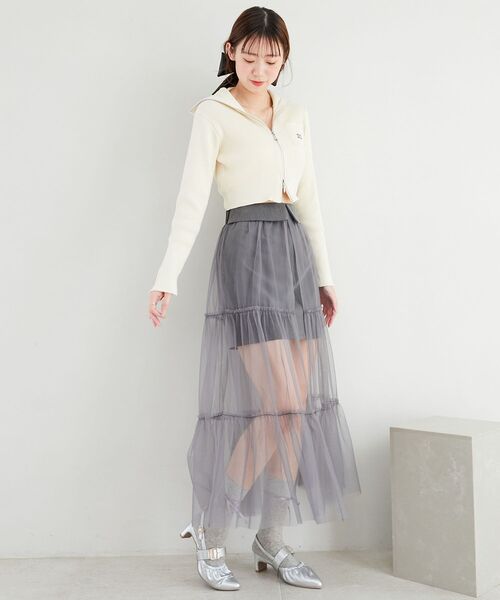 MAJESTIC LEGON(マジェスティックレゴン)の「カラフルWZIPニット(ニット/セーター・レディース・ネイビー/イエロー/ピンク/アイボリー/ブルー・MEDIUM)」の6枚目の写真