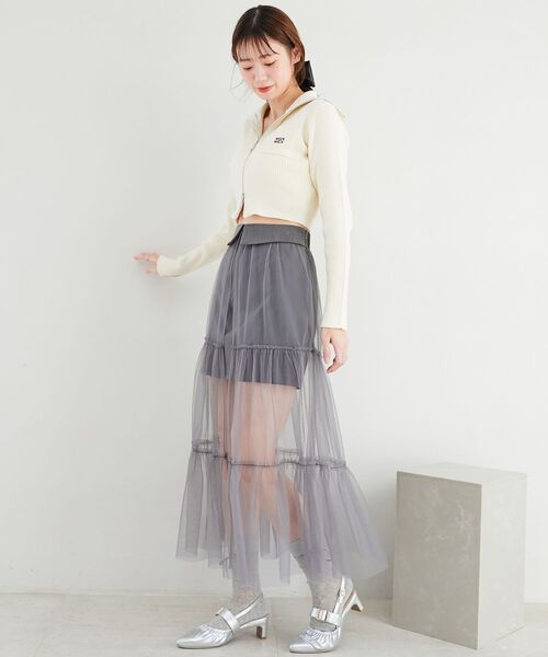 MAJESTIC LEGON(マジェスティックレゴン)の「カラフルWZIPニット(ニット/セーター・レディース・ネイビー/イエロー/ピンク/アイボリー/ブルー・MEDIUM)」の8枚目の写真