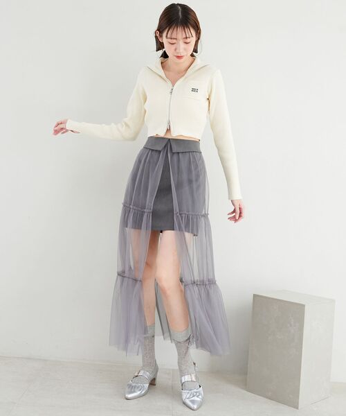 MAJESTIC LEGON(マジェスティックレゴン)の「カラフルWZIPニット(ニット/セーター・レディース・ネイビー/イエロー/ピンク/アイボリー/ブルー・MEDIUM)」の9枚目の写真