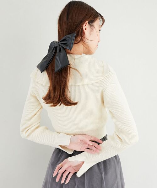 MAJESTIC LEGON(マジェスティックレゴン)の「カラフルWZIPニット(ニット/セーター・レディース・ネイビー/イエロー/ピンク/アイボリー/ブルー・MEDIUM)」の12枚目の写真