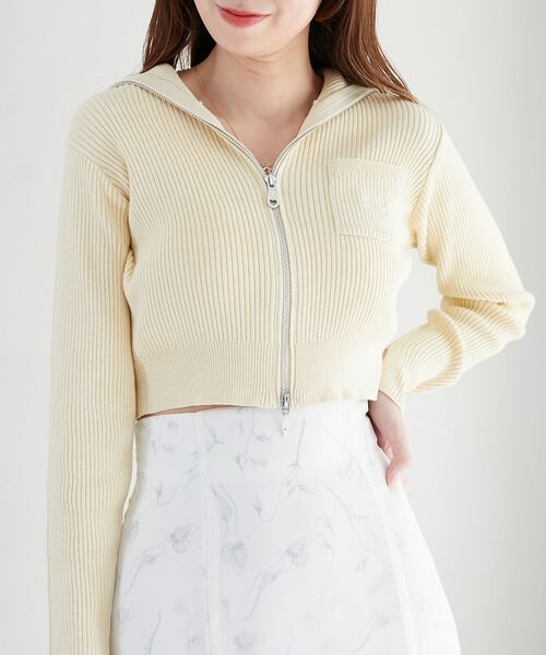 MAJESTIC LEGON(マジェスティックレゴン)の「カラフルWZIPニット(ニット/セーター・レディース・ネイビー/イエロー/ピンク/アイボリー/ブルー・MEDIUM)」の19枚目の写真