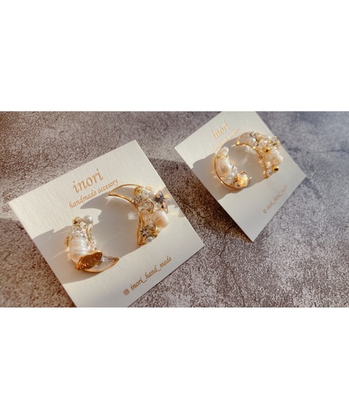 tone(トーン)の「【inori】お月様アシンメトリー(MA)(ピアス(両耳用)・レディース・ゴールド系その他2/シルバー系その他/シルバー×ブラック/ゴールド系その他/シルバー系その他2・FREE)」の6枚目の写真