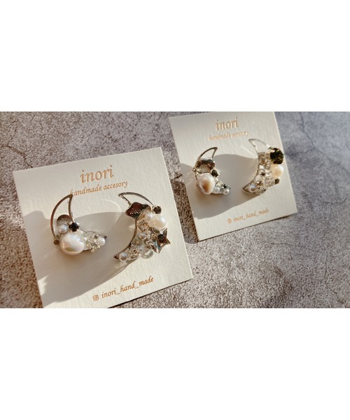tone(トーン)の「【inori】お月様アシンメトリー(MA)(ピアス(両耳用)・レディース・ゴールド系その他2/シルバー系その他/シルバー×ブラック/ゴールド系その他/シルバー系その他2・FREE)」の7枚目の写真