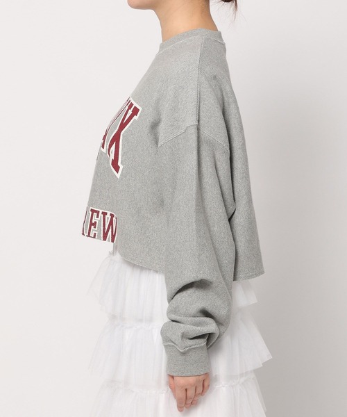 LOWRYS FARM（ローリーズファーム）の「リメイクフウショートウラケＬＳ　990266（スウェット・レディース・チャコールグレー/グレー/ブルー/アイボリー・FREE）」の13枚目の写真