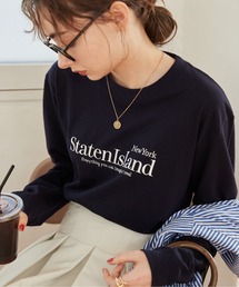 オーバーサイズ ロゴ 刺繍 ロンT