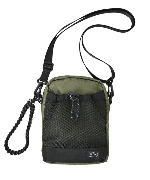 KiU（キウ）の「2wayパラコードメッシュポケットショルダー（ショルダーバッグ・メンズ・ベージュ/カーキ/ブラック・FREE）」の3枚目の写真