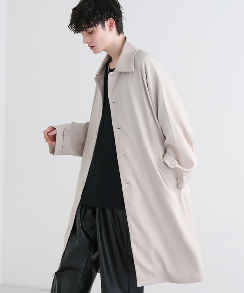 ASTRONOMY（アストロノミー）の「ドレープとろみラグランTRステンカラーコート（ステンカラーコート・メンズ・ブラック/モカ/チャコール/ライトベージュ・L/XL/S/M）」の4枚目の写真