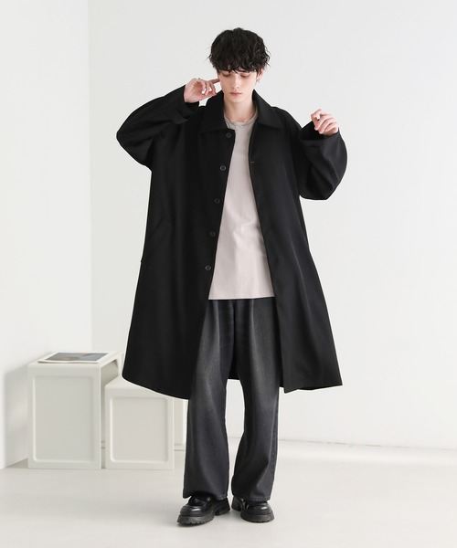 ASTRONOMY（アストロノミー）の「ドレープとろみラグランTRステンカラーコート（ステンカラーコート・メンズ・ブラック/モカ/チャコール/ライトベージュ・L/XL/S/M）」の13枚目の写真