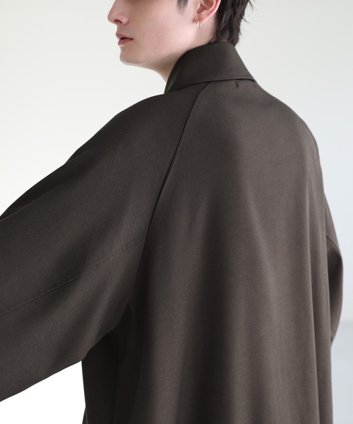 ASTRONOMY（アストロノミー）の「ドレープとろみラグランTRステンカラーコート（ステンカラーコート・メンズ・ブラック/モカ/チャコール/ライトベージュ・L/XL/S/M）」の7枚目の写真