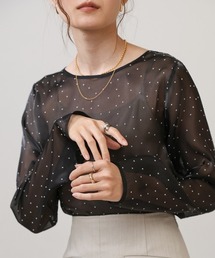 Bab | 【オケージョンドレス/結婚式/SET ITEM】フロッキードットブラウス(シャツ/ブラウス)