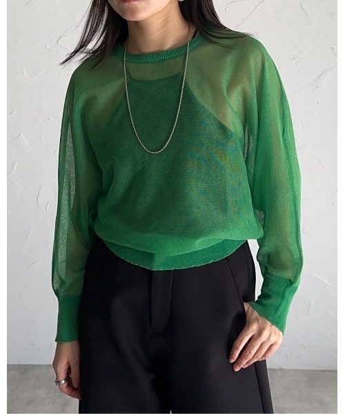 leimn（レイムン）の「シアードルマントップス（Tシャツ/カットソー・レディース・ブラック/グリーン・M）」の10枚目の写真