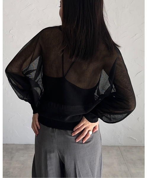 leimn（レイムン）の「シアードルマントップス（Tシャツ/カットソー・レディース・ブラック/グリーン・M）」の7枚目の写真