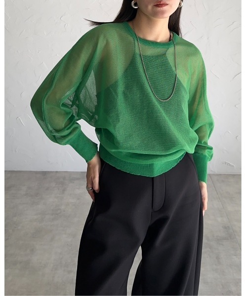 leimn（レイムン）の「シアードルマントップス（Tシャツ/カットソー・レディース・ブラック/グリーン・M）」の15枚目の写真