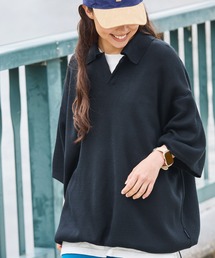 HECT（ヘクト）の「【HECT】Milano Rib knit Draw Cord Skipper Polo shirt / ミラノリブニット ドローコードスキッパーポロシャツ（ポロシャツ・メンズ）」