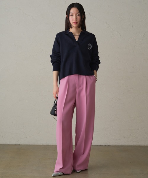 LOUNGEDRESS(ラウンジドレス)の「タックワイドパンツ2(スラックス・レディース・アイボリー/ピンク/ネイビー・SMALL/MEDIUM)」の22枚目の写真