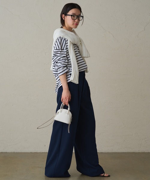 LOUNGEDRESS(ラウンジドレス)の「タックワイドパンツ2(スラックス・レディース・アイボリー/ピンク/ネイビー・SMALL/MEDIUM)」の17枚目の写真
