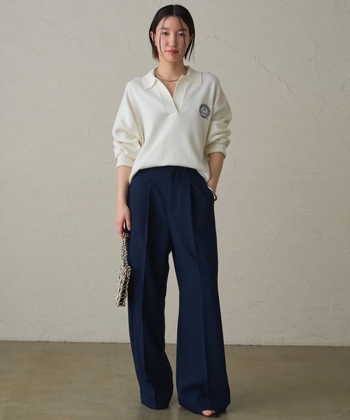 LOUNGEDRESS(ラウンジドレス)の「タックワイドパンツ2(スラックス・レディース・アイボリー/ピンク/ネイビー・SMALL/MEDIUM)」の14枚目の写真