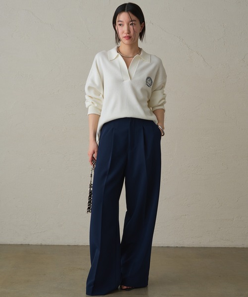 LOUNGEDRESS(ラウンジドレス)の「タックワイドパンツ2(スラックス・レディース・アイボリー/ピンク/ネイビー・SMALL/MEDIUM)」の13枚目の写真