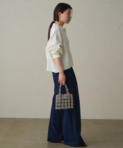 LOUNGEDRESS(ラウンジドレス)の「タックワイドパンツ2(スラックス・レディース・アイボリー/ピンク/ネイビー・SMALL/MEDIUM)」の9枚目の写真