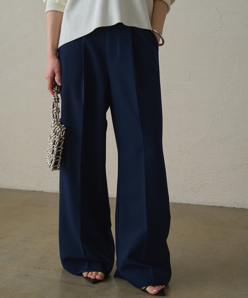 LOUNGEDRESS(ラウンジドレス)の「タックワイドパンツ2(スラックス・レディース・アイボリー/ピンク/ネイビー・SMALL/MEDIUM)」の8枚目の写真