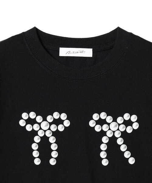Ray BEAMS（レイビームス）の「Available Today × Ray BEAMS / 別注 パール リボン ロングスリーブ Tシャツ（Tシャツ/カットソー・レディース・ブラック・ONE SIZE）」の8枚目の写真