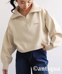 antiqua | ハーフジップスポンジニット(ニット/セーター)