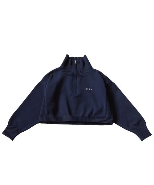 antiqua(アンティカ)の「ハーフジップスポンジニット(ニット/セーター・キッズ・ネイビー/アイボリー・M/S)」の6枚目の写真