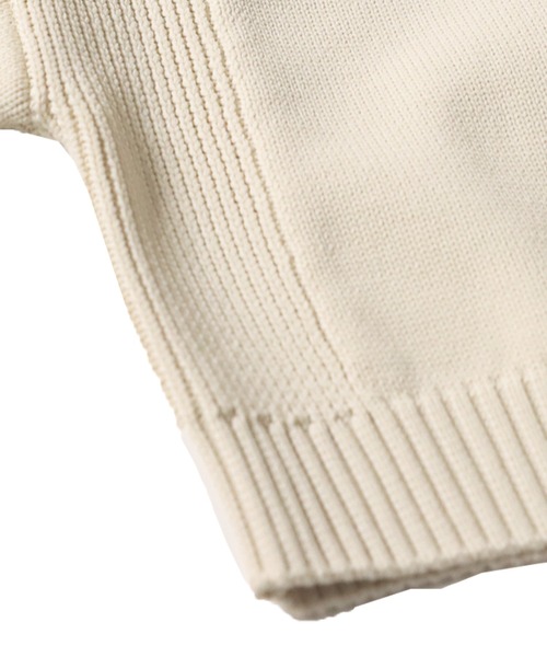 antiqua(アンティカ)の「ハーフジップスポンジニット(ニット/セーター・キッズ・ネイビー/アイボリー・M/S)」の9枚目の写真