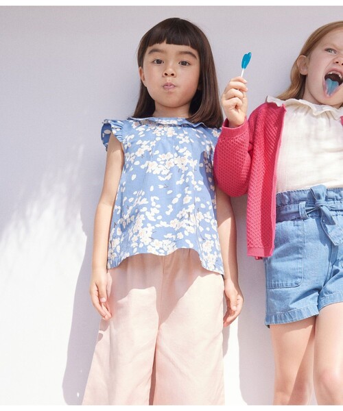 【セール】ポプリン半袖ブラウス（シャツ/ブラウス）｜PETIT BATEAU（プチバトー）