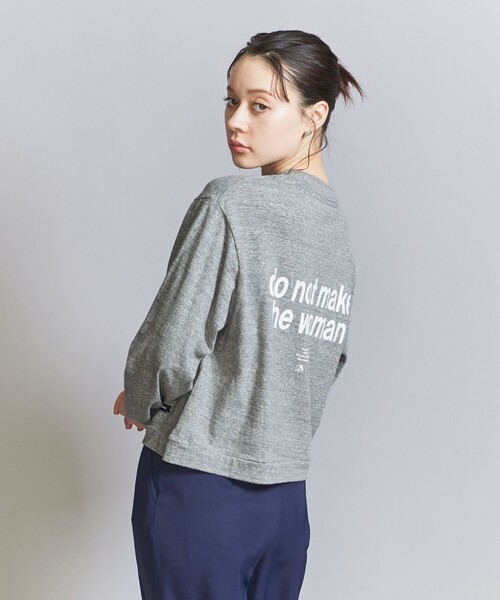 美品 アメリカーナ ボリュームスリーブ 長袖 Tシャツ ネイビー AMERICANA tシャツ 「Americana」ボリュームロングスリーブ T
