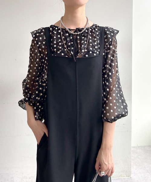 SHENERY（シーナリー）の「カットジョーゼットキャミサロペット（サロペット/オーバーオール・レディース・ブラック・38/36）」の4枚目の写真