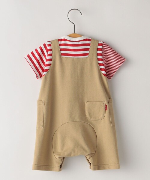 SHIPS（シップス）の「SHIPS KIDS:70～80cm / フェイク ボーダー ロンパース（ロンパース・キッズ・ベージュ/ネイビー・70/80）」の3枚目の写真