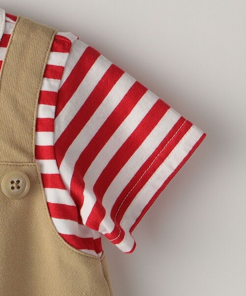 SHIPS（シップス）の「SHIPS KIDS:70～80cm / フェイク ボーダー ロンパース（ロンパース・キッズ・ベージュ/ネイビー・70/80）」の5枚目の写真