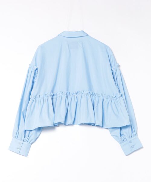 O'fmus(オフムス)の「ペプラムギャザーブラウス【O'fmus】ofmw24s001(シャツ/ブラウス・レディース・サックスブルー/ホワイト・FREE)」の3枚目の写真