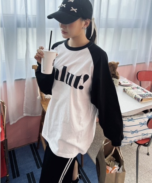 tシャツ ipugo/イプゴ グラフィック ラグランTシャツ レディース ipugo/イプゴ グラフィック ラグランTシャツ（Tシャツ