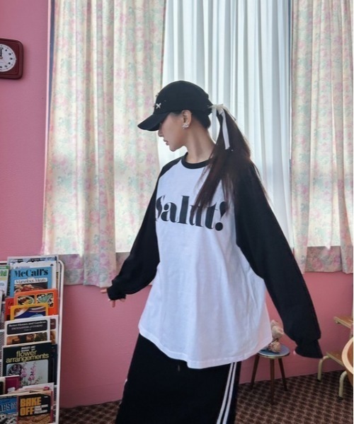 tシャツ ipugo/イプゴ グラフィック ラグランTシャツ レディース ipugo tシャツ ipugo/イプゴ グラフィック ラグランTシャツ