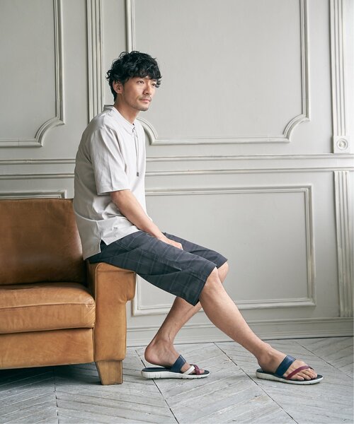ikka(イッカ)の「【接触冷感】冷感ルーイカラー5分袖(Tシャツ/カットソー・メンズ・ネイビー/グレー/ブルー/グリーン/ワイン・M/L/XL/S)」の8枚目の写真