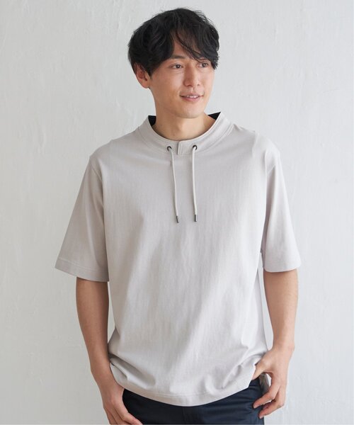 ikka(イッカ)の「【接触冷感】冷感ルーイカラー5分袖(Tシャツ/カットソー・メンズ・ネイビー/グレー/ブルー/グリーン/ワイン・M/L/XL/S)」の11枚目の写真
