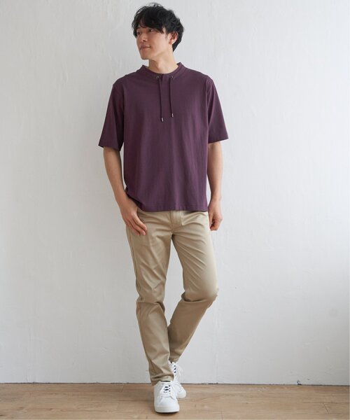 ikka(イッカ)の「【接触冷感】冷感ルーイカラー5分袖(Tシャツ/カットソー・メンズ・ネイビー/グレー/ブルー/グリーン/ワイン・M/L/XL/S)」の14枚目の写真