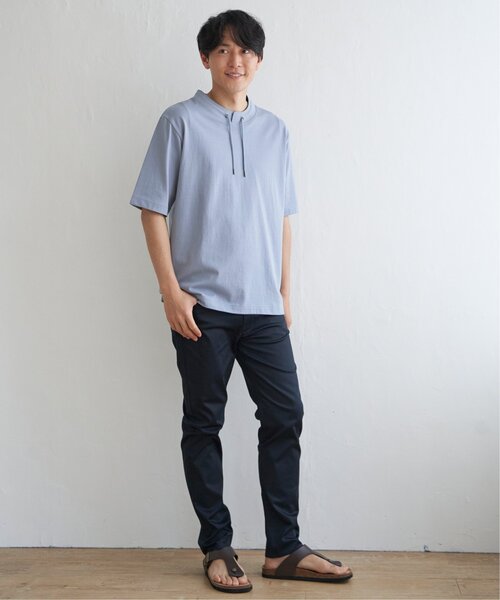 ikka(イッカ)の「【接触冷感】冷感ルーイカラー5分袖(Tシャツ/カットソー・メンズ・ネイビー/グレー/ブルー/グリーン/ワイン・M/L/XL/S)」の19枚目の写真